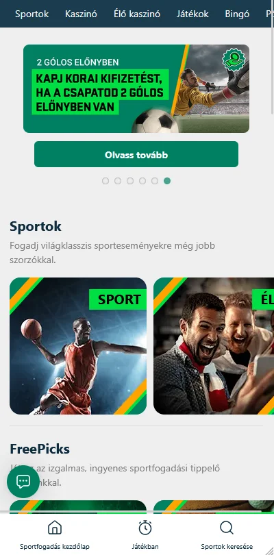 A BoaBet website mobil főoldala kényelmes használatra okostelefonon és tableten